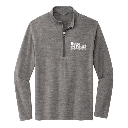 TravisMathew Grey Crestview 1/4 Zip Pullover-Core Logo