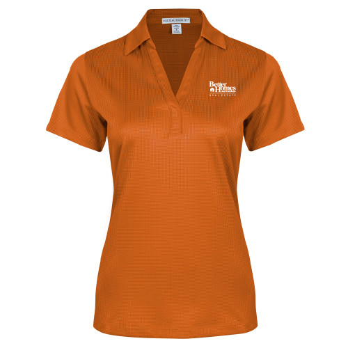 Womens Orange Performance Fine Jacquard Polo-Core Logo