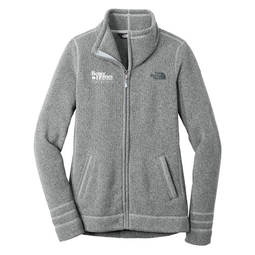 The North Face Womens Grey Heather Fleece Jacket-Core Logo