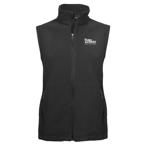 Charcoal Fleece Full Zip Vest-Core Logo