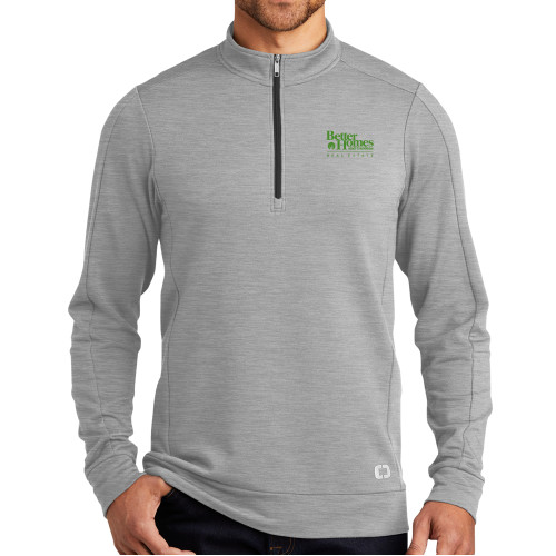 OGIO Grey Heather Luuma 1/2 Zip Fleece-Core Logo