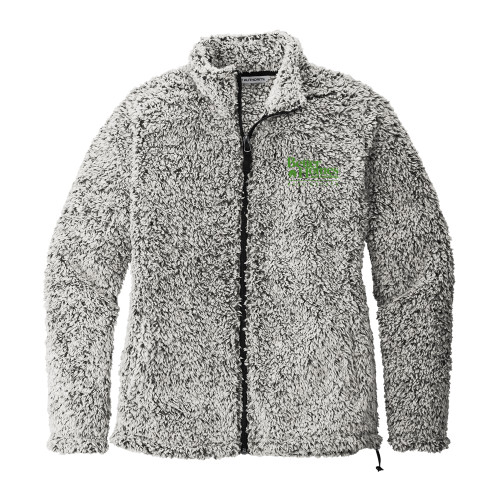 Womens Grey Heather Cozy Fleece Jacket-Core Logo