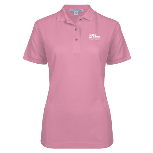 Womens Silk Touch Light Pink Pique Polo-Core Logo