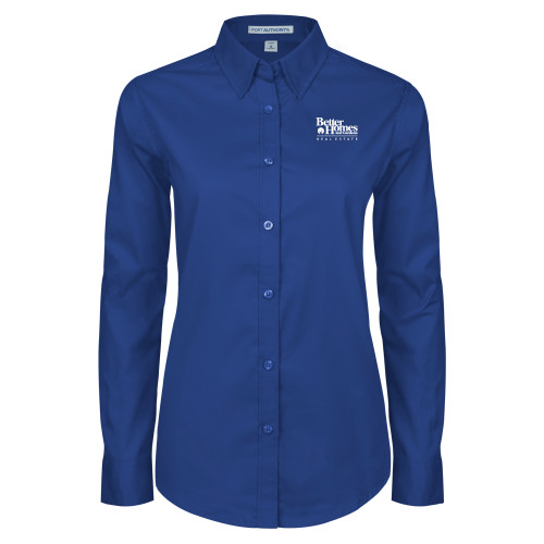 Womens Royal Twill Button Down Long Sleeve -Core Logo