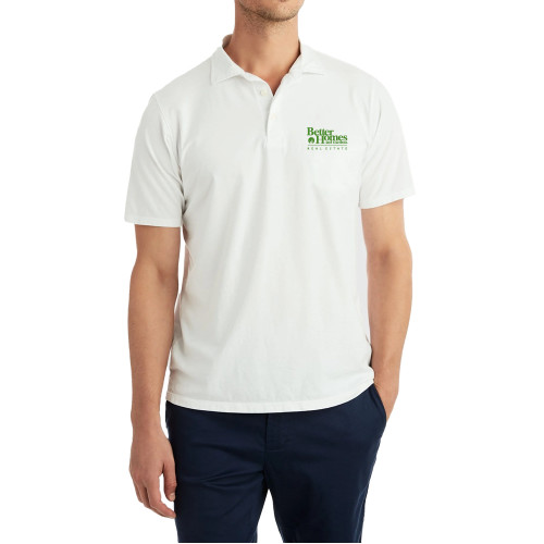 B Draddy White Liam Polo-Core Logo