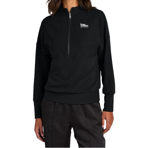Mercer+Mettle Womens Deep Black 1/4 Zip-Core Logo