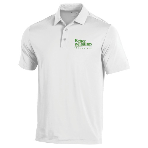Under Armour White T2 Performance Polo-Core Logo