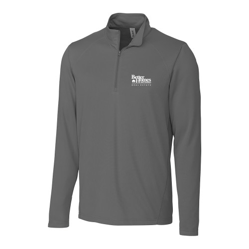 C&B Titan Grey Clique Ice Pique Half Zip-Core Logo