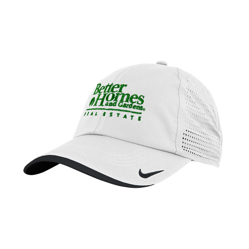 Nike White Dri Fit Perforated Hat-Core Logo