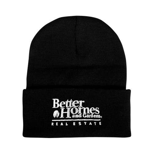 Black Knit Beanie w/Cuff-Core Logo