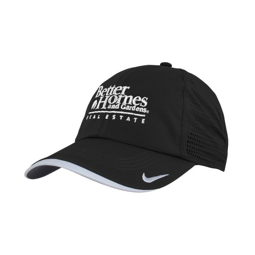 Nike Black Dri Fit Perforated Hat-Core Logo