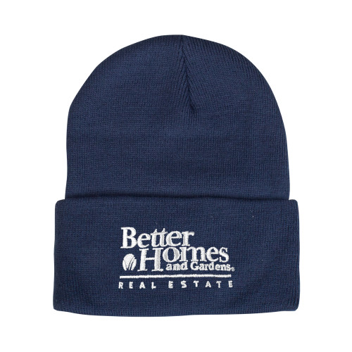 Steel Blue Knit Beanie w/Cuff-Core Logo