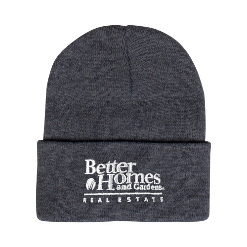 Grey Knit Beanie w/Cuff-Core Logo