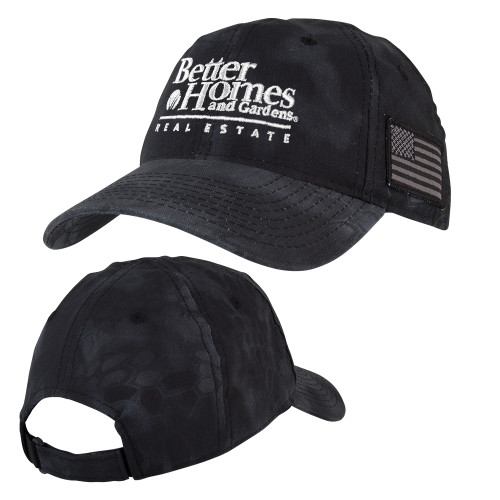 Kryptek Typhon Black Adjustable U.S. Flag Hat-Core Logo