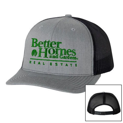 Richardson Heather Grey/Black Trucker Hat-Core Logo