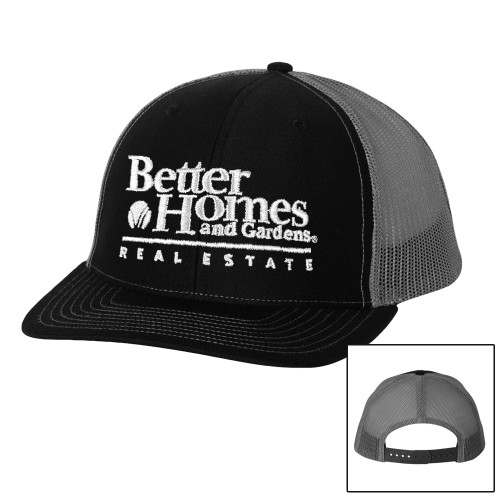 Richardson Black/Charcoal Trucker Hat-Core Logo