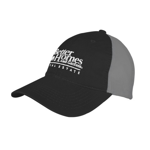 Black/Charcoal Mesh Back Unstructured Low Profile Hat-Core Logo