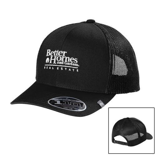 TravisMathew Black Trucker Cap-Core Logo