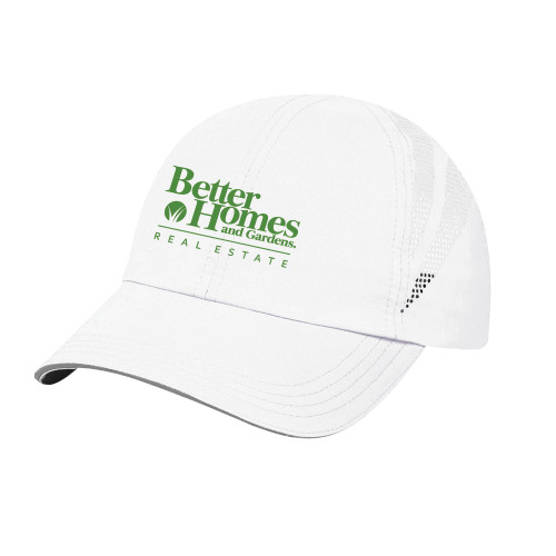 Womens White Performance Cap-Core Logo