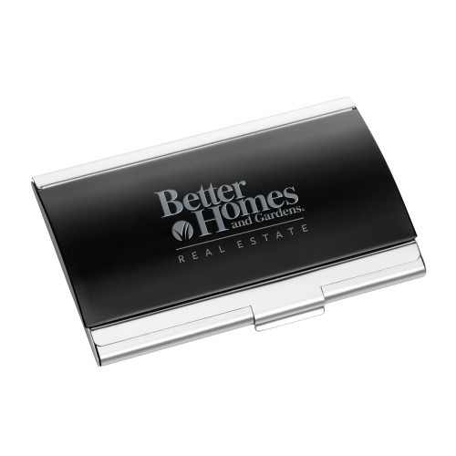  Dawlings Black Curved Business Card Holder - Core Logo Engraved