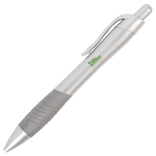Metallic Mykonos Silver Pen-Core Logo