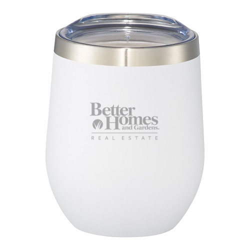 Corzo Vacuum Insulated White Cup 12oz-Core Logo Engraved