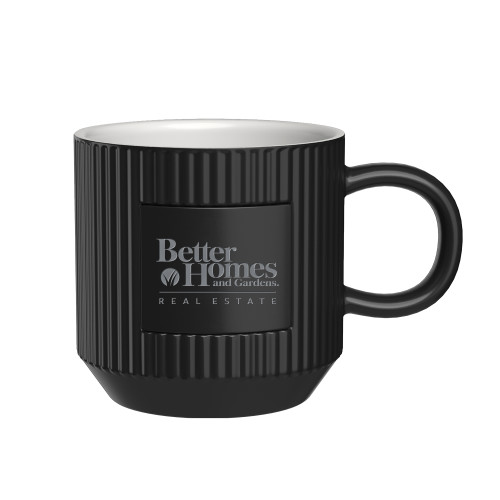 First Light Black Ceramic Mug-Core Logo Engraved