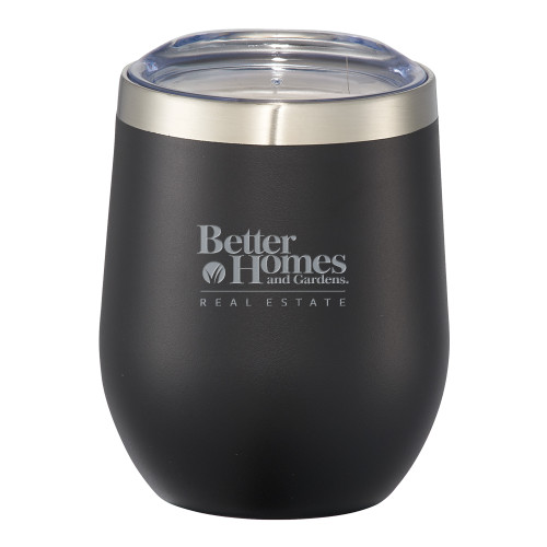 Corzo Vacuum Insulated Black Cup 12oz-Core Logo Engraved