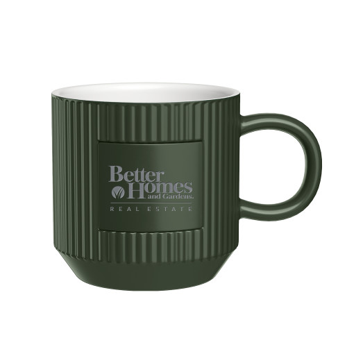 First Light Dark Green Ceramic Mug-Core Logo Engraved