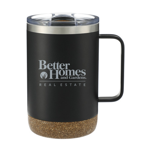 Valhalla Vacuum Insulated Camp Black Mug 14oz-Core Logo Engraved