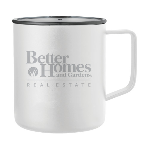 Rover Camp Vacuum Insulated White Mug 14oz-Core Logo Engraved