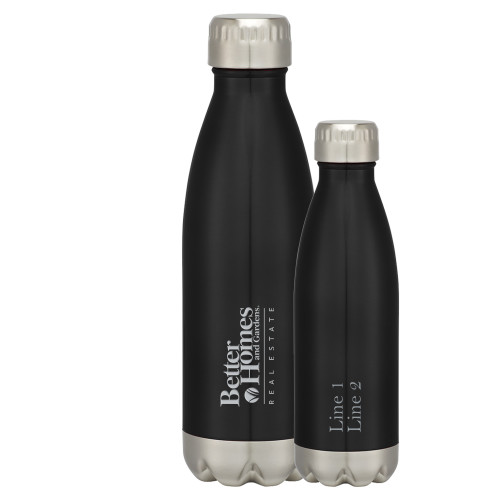 Swig Stainless Steel Black Bottle 16oz-Core Logo Engraved