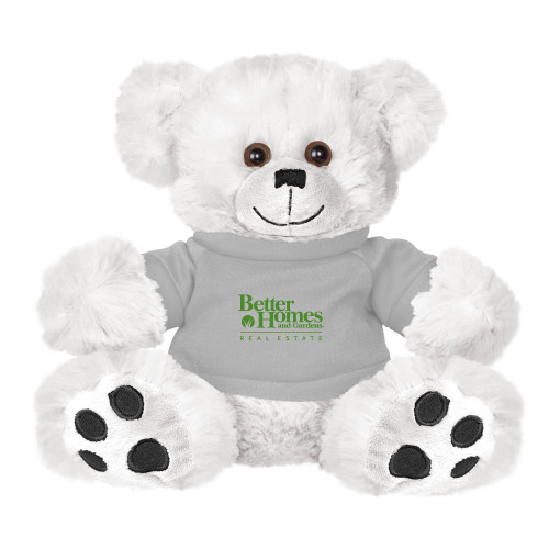 Plush Big Paw 8 1/2 inch White Bear w/Grey Shirt-Core Logo