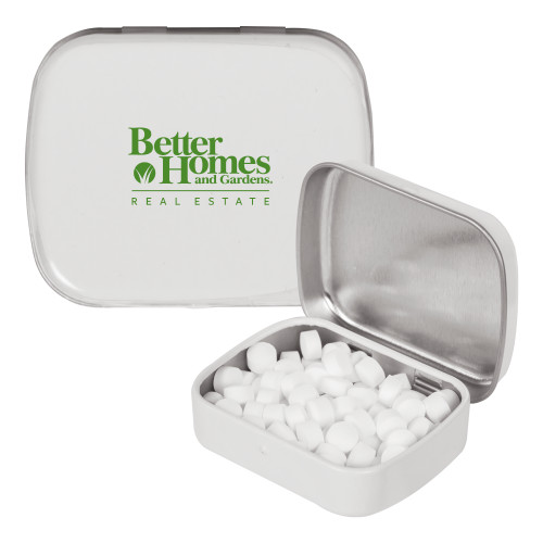 White Rectangular Peppermint Tin-Core Logo