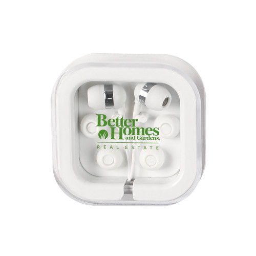 Ear Buds in Clear Square Case-Core Logo