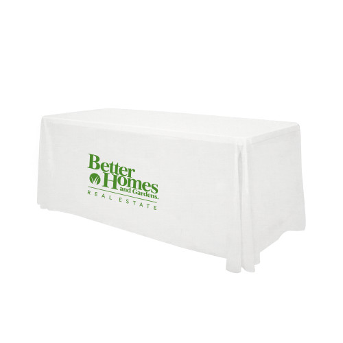 White 6 foot Table Throw-Core Logo