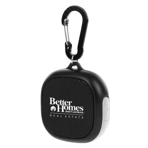 Black/White Waterproof Speaker w/ Carabiner-Core Logo