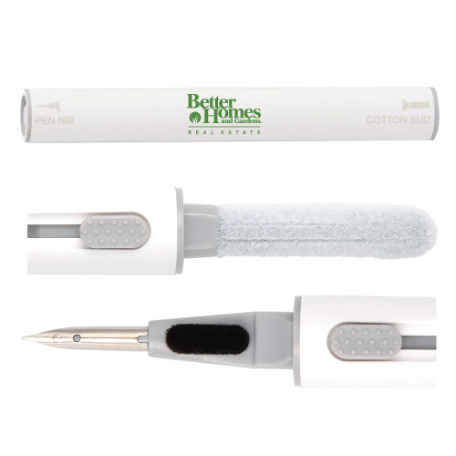 White Mini 3 in 1 Tech Cleaning Kit-Core Logo