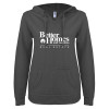 Thumbnail image for  ENZA Womens Dark Heather V Notch Raw Edge Fleece Hoodie