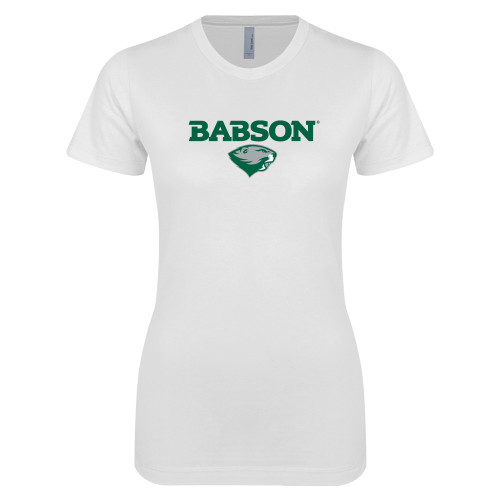  Next Level Womens White Boyfriend Tee - Secondary Mark