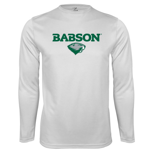  White Performance Long Sleeve Shirt - Secondary Mark
