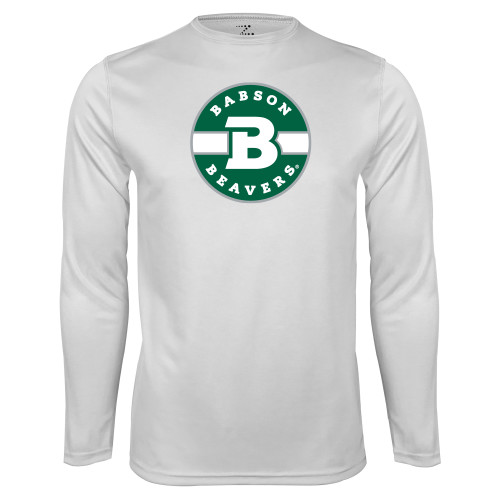  White Performance Long Sleeve Shirt - Babson Design