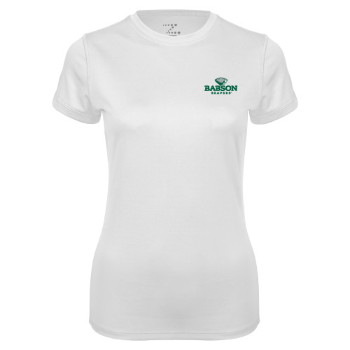  Womens White Performance Tee - Primary Mark