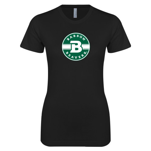  Next Level Womens Black Boyfriend Tee - Babson Design