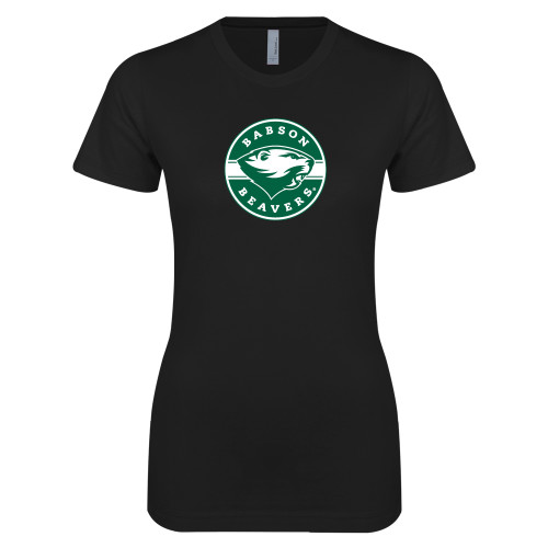  Next Level Womens Black Boyfriend Tee - Mascot Design