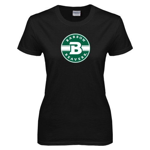  Womens Black Short Sleeve Tee - Babson Design