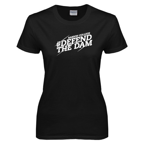  Womens Black Short Sleeve Tee - Defend The Dam