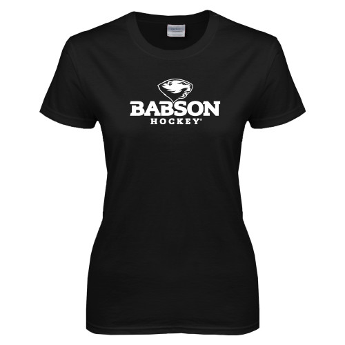  Womens Black Short Sleeve Tee - Hockey
