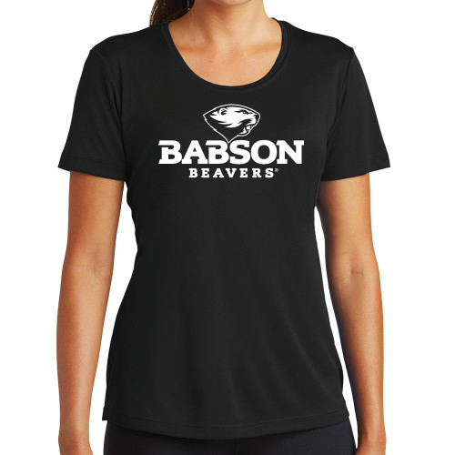  Womens Black Performance Tee - Primary Mark