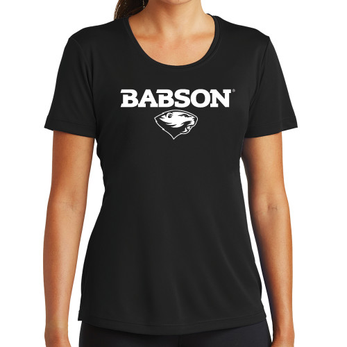  Womens Black Performance Tee - Secondary Mark